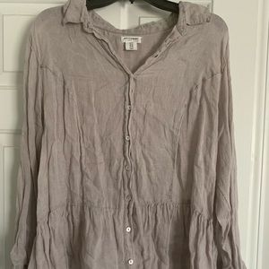 Artisan NY linen button down peplum